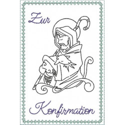 Stickdatei ITH - Postkarte Jesus Schaf Konfirmation